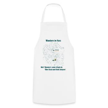 Eifel Wandern Topo GPS Karte - Kochschürze - Weiß - Vorne - AI Model Male 185 dark (185cm)