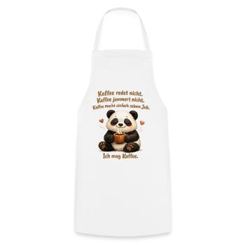 Panda Kaffee redet nicht lustiger Kaffee Spruch - Kochschürze - Weiß - Vorne - AI Model Male 185 dark (185cm)