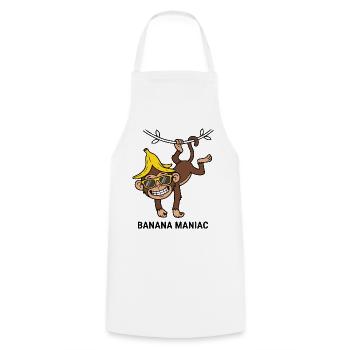 Banana Maniac Cool Monkey Sunglasses Art - Cooking Apron - white - Front - AI Model Male 185 dark (185cm)
