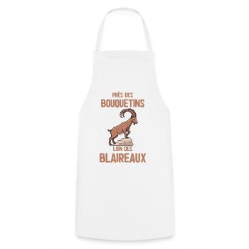 Bouquetins près des Blaireaux - Tablier de cuisine - blanc - Devant - AI Model Male 185 dark (185cm)