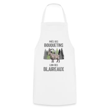 Bouquetins en forêt: loin des blaireaux - Tablier de cuisine - blanc - Devant - AI Model Male 185 dark (185cm)