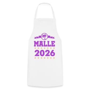 Malle 2026 Logo - Kochschürze - Weiß - Vorne - AI Model Male 185 dark (185cm)