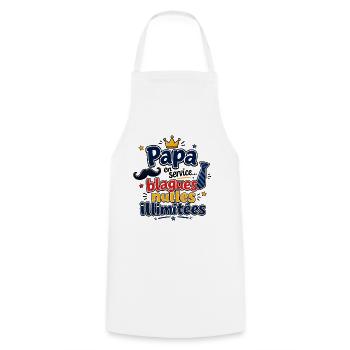 Papa blagues nulles illimitées - Tablier de cuisine - blanc - Devant - AI Model Male 185 dark (185cm)