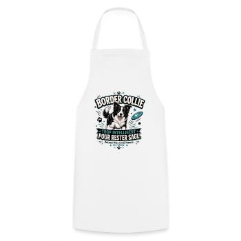Border Collie Trop Intelligent Pour Rester Sage - Tablier de cuisine - blanc - Devant - AI Model Male 185 dark (185cm)