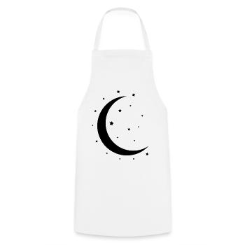 Crescent Moon and Stars - Cooking Apron - white - Front - AI Model Male 185 dark (185cm)