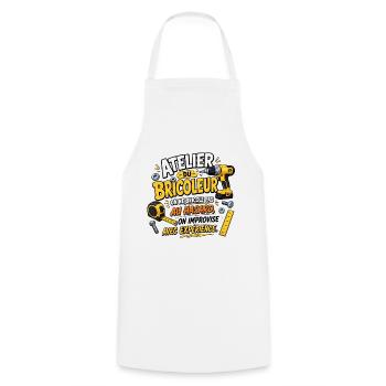 Bricoleur au Hasard avec Expérience - Tablier de cuisine - blanc - Devant - AI Model Male 185 dark (185cm)