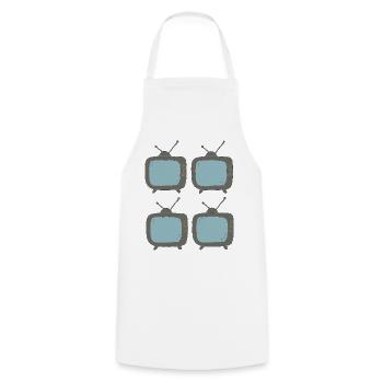 fernseher_4fach - Cooking Apron - white - Front - AI Model Male 185 dark (185cm)