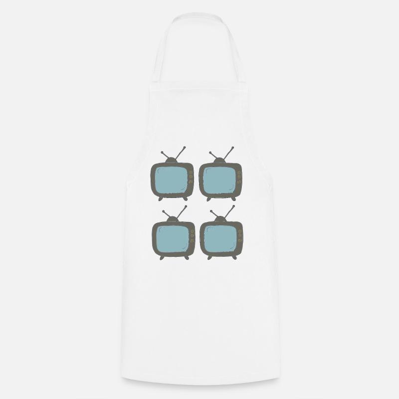 fernseher_4fach - Cooking Apron - white