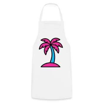 Neon Palme 90er Vaporwave - Kochschürze - Weiß - Vorne - AI Model Male 185 dark (185cm)
