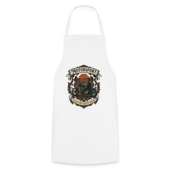 biker - Cooking Apron - white - Front - AI Model Male 185 dark (185cm)