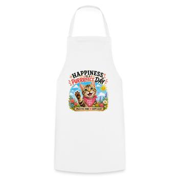 Perfect day of purrs - Cooking Apron - white - Front - AI Model Male 185 dark (185cm)