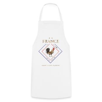 France vintage -LIBERTÉ ÉGALITÉ FRATERNITÉ  - Tablier de cuisine - blanc - Devant - AI Model Male 185 dark (185cm)