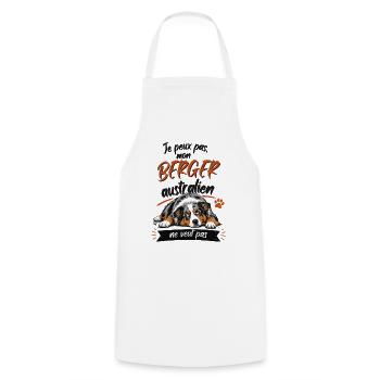 Berger Australien: je peux pas écouter - Tablier de cuisine - blanc - Devant - AI Model Male 185 dark (185cm)