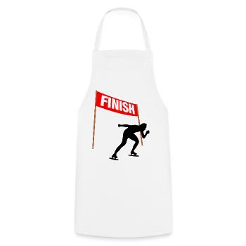 Skating Finish Line - Cooking Apron - white - Front - AI Model Male 185 dark (185cm)