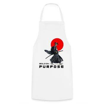 Urban Ronin | Solo On Purpose - Cooking Apron - white - Front - AI Model Male 185 dark (185cm)