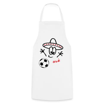 Sombrero Fußball  - Kochschürze - Weiß - Vorne - AI Model Male 185 dark (185cm)