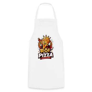 Roi de la Pizza - Tablier de cuisine - blanc - Devant - AI Model Male 185 dark (185cm)