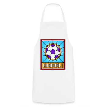 Buntglas-Fußball - Kochschürze - Weiß - Vorne - AI Model Male 185 dark (185cm)