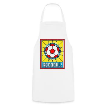 Stained Glass Soccer Ball Emblem - Cooking Apron - white - Front - AI Model Male 185 dark (185cm)