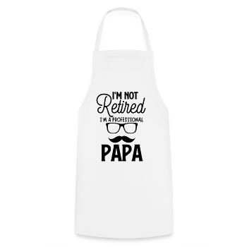 Papa - Cooking Apron - white - Front - AI Model Male 185 dark (185cm)