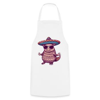 Armadillo Funny Sombrero - Cooking Apron - white - Front - AI Model Male 185 dark (185cm)