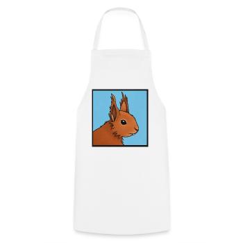 Squirrel Illustration Blue - Cooking Apron - white - Front - AI Model Male 185 dark (185cm)