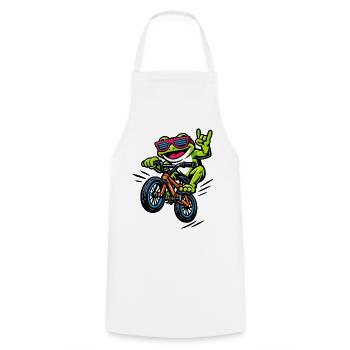 Frog BMX Neon Party with Sunglasses - Cooking Apron - white - Front - AI Model Male 185 dark (185cm)