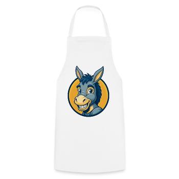Esel-Kawaii-Maskottchen-Cartoon-Clipart-Logo-Abzeichen - Kochschürze - Weiß - Vorne - AI Model Male 185 dark (185cm)