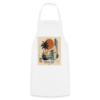 Affiche Coastal Soul Surf - Tablier de cuisine - blanc - Devant - AI Model Male 185 dark (185cm)