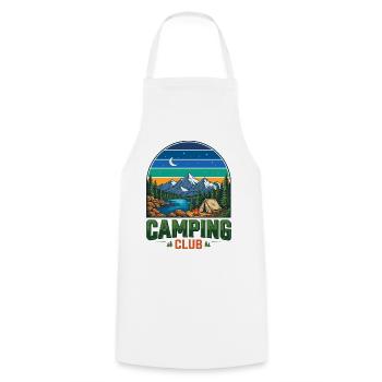 Randonnée - Aventure en plein air - Club de camping - Tablier de cuisine - blanc - Devant - AI Model Male 185 dark (185cm)