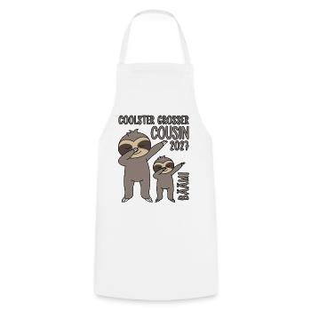 Bääm! Coolster großer Cousin 2027 Dabbing Faultier - Kochschürze - Weiß - Vorne - AI Model Male 185 dark (185cm)