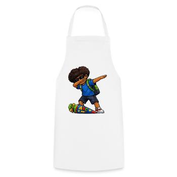Dabbing ABC-Schütze Afro - Kochschürze - Weiß - Vorne - AI Model Male 185 dark (185cm)