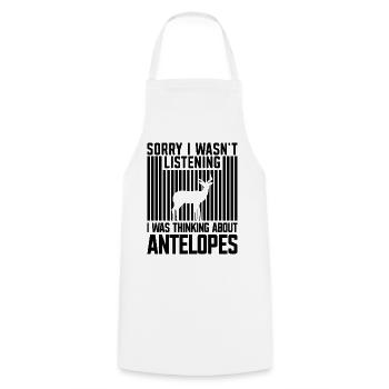 Antelope Funny Animal Saying Humor Safari - Cooking Apron - white - Front - AI Model Male 185 dark (185cm)