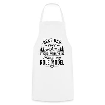 Best Dad Role Model in Mountains - Cooking Apron - white - Front - AI Model Male 185 dark (185cm)