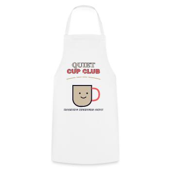 Quiet Cup Club - Cooking Apron - white - Front - AI Model Male 185 dark (185cm)