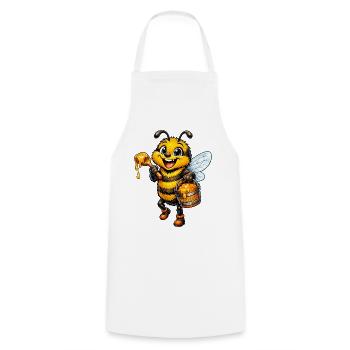happy bee - Cooking Apron - white - Front - AI Model Male 185 dark (185cm)