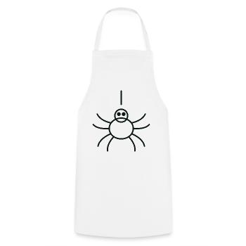 Minimalist Linear Spider - Cooking Apron - white - Front - AI Model Male 185 dark (185cm)