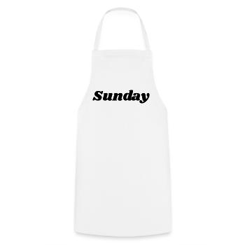Dimanche – Lettrage noir - Tablier de cuisine - blanc - Devant - AI Model Male 185 dark (185cm)