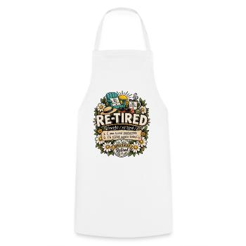 Retired Spruch Definition Müde Blumen & Kaffee - Kochschürze - Weiß - Vorne - AI Model Male 185 dark (185cm)