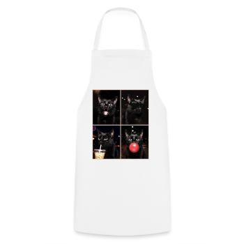 Katzen schwarze Katze - Kochschürze - Weiß - Vorne - AI Model Male 185 dark (185cm)