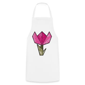 Origami Tulpe Pink Geometrisch - Kochschürze - Weiß - Vorne - AI Model Male 185 dark (185cm)