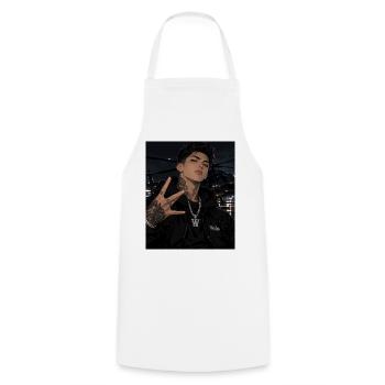 Nachtglanz Tattooheld im Hoodie - Kochschürze - Weiß - Vorne - AI Model Male 185 dark (185cm)