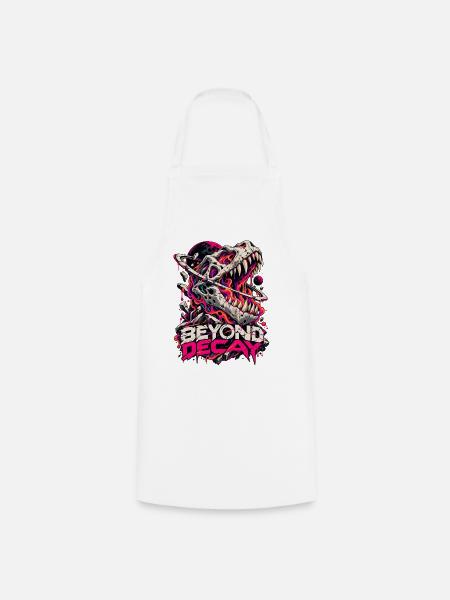 Beyond Decay Dino Skull Neon - Kochschürze - Weiß