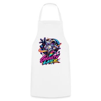 Neon-Astronaut Skateboard Gravity - Kochschürze - Weiß - Vorne - AI Model Male 185 dark (185cm)
