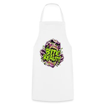 Beißende Realität Neon-Skull - Kochschürze - Weiß - Vorne - AI Model Male 185 dark (185cm)