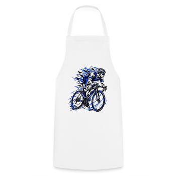 Blauer Sprint Radfahrer Grafik - Kochschürze - Weiß - Vorne - AI Model Male 185 dark (185cm)