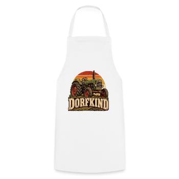 Dorfkind Traktor – Retro Landwirtschaft - Kochschürze - Weiß - Vorne - AI Model Male 185 dark (185cm)