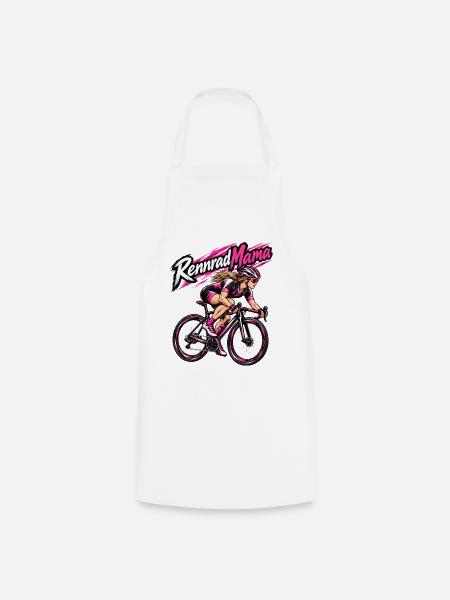 Rennrad Mama Pinkpower Frauen - Kochschürze - Weiß