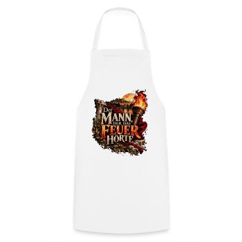 Der Mann der das Feuer hörte - Kochschürze - Weiß - Vorne - AI Model Male 185 dark (185cm)