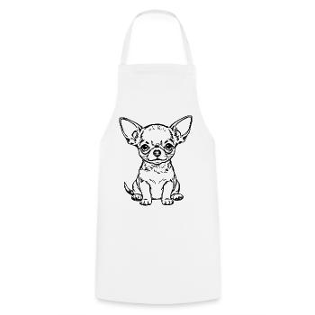 Chihuahua Geschenk Hundeliebhaber  - Kochschürze - Weiß - Vorne - AI Model Male 185 dark (185cm)